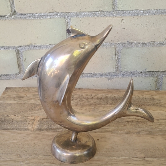 Vintage Brass Dolphin - Picture 1 of 6